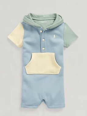 Ralph Lauren Ralph Lauren Color-Blocked Fleece Hooded Shortall 6 months